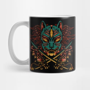 Jpanese cat mask samurai Mug